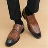Britain Gentleman Pointed Business Leather Shoes For Men Monk Strap Loafers Designer Formal Wedding Dress Homecoming Footwear