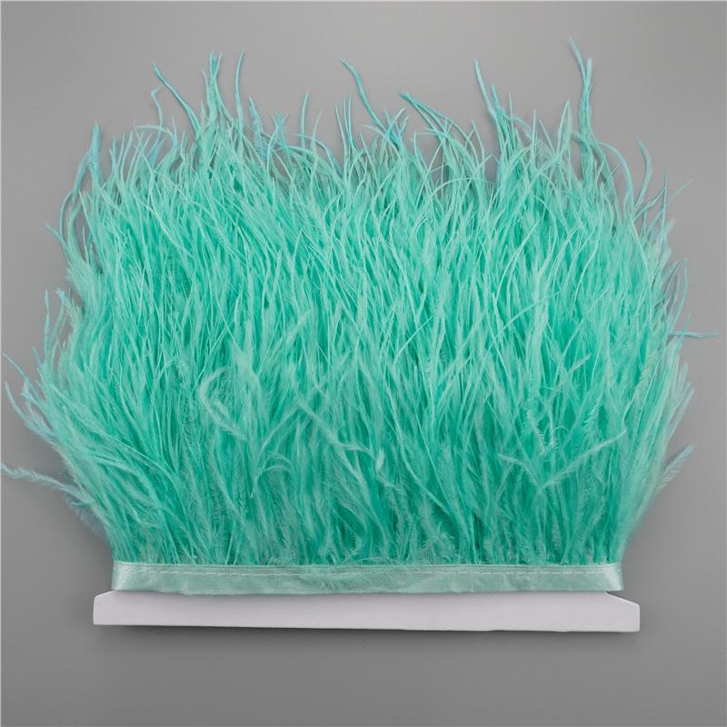 8-10cm Ostrich Feather Trims for Needlework and Handicraft Black Plume Skirt Decoration Natural Feathers Ribbon Fringe