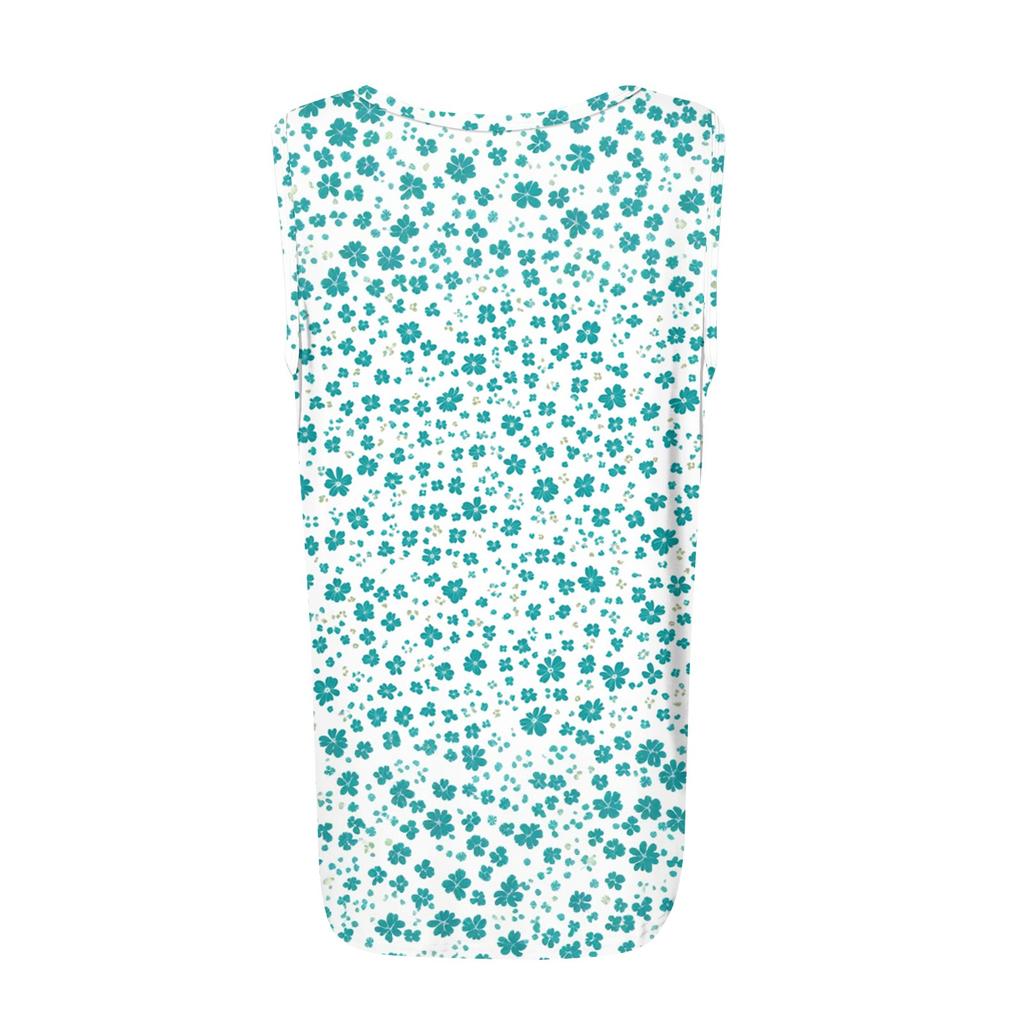 Square Collar Tank Top Women Print Tank Tee Casual Loose Fit Sleeveless Shirt