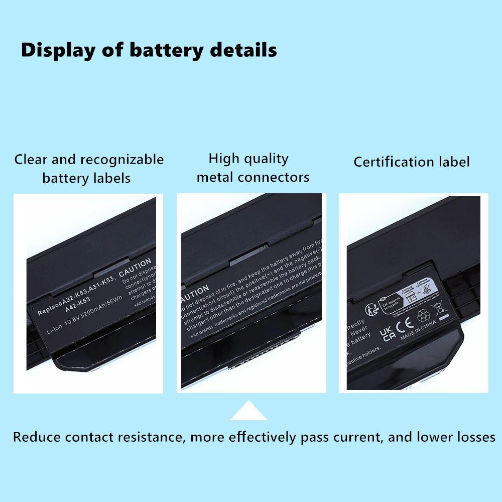 Neue A32-K53 Batterie für ASUS K43 K43E K43J K43S K43SV K53 K53E K53F K53J K53S K53SV A43 A53S A53SV Laptop-Akku
