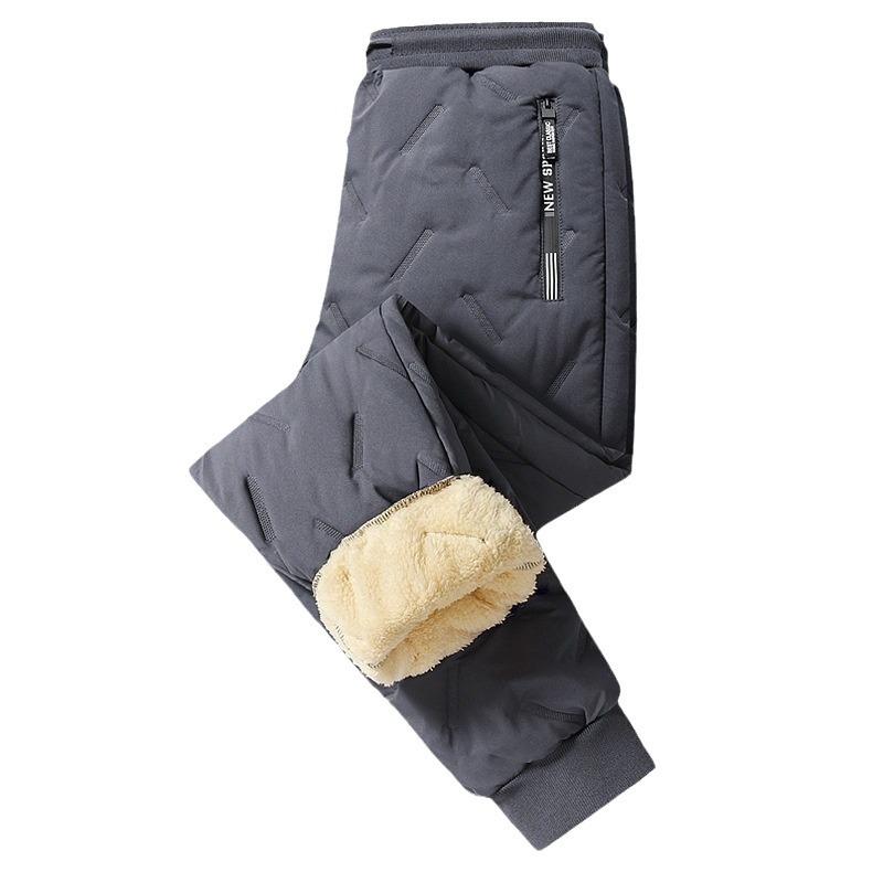Northeast Snow Men's Fleece-Lined Lambswool Windproof Winter Sweatpants - Thick, Warm, Plus Size