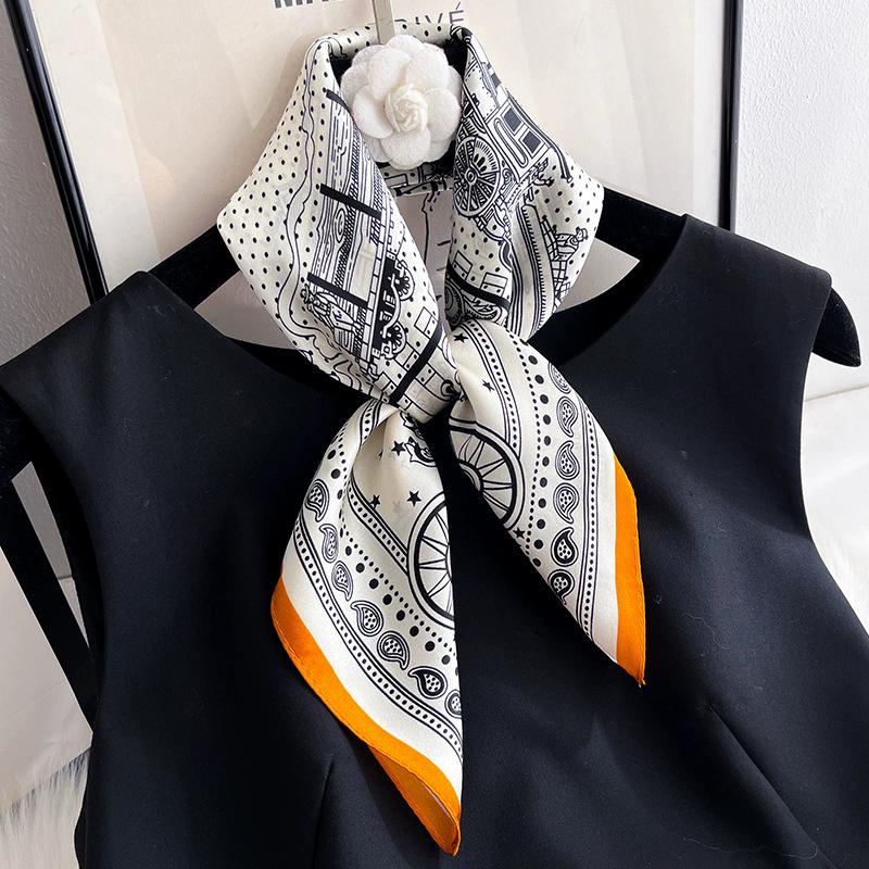 100% Nature Silk Scarf Women Neck Square Headband Scarves Bandana Fashion Hijab Poncho Scarves Pashmina  Female Foulard 53cm