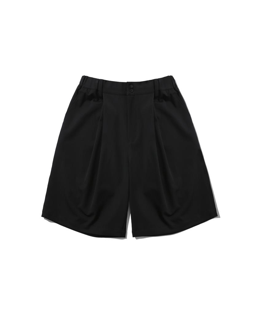 ANGLAN Double Tuck Half Slacks - Black