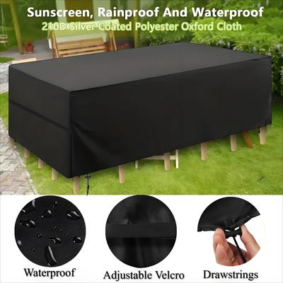 Garden Furniture Cover Waterproof And Windproof UV Block 210D Oxford Cloth Protective Cover for Garden Table
