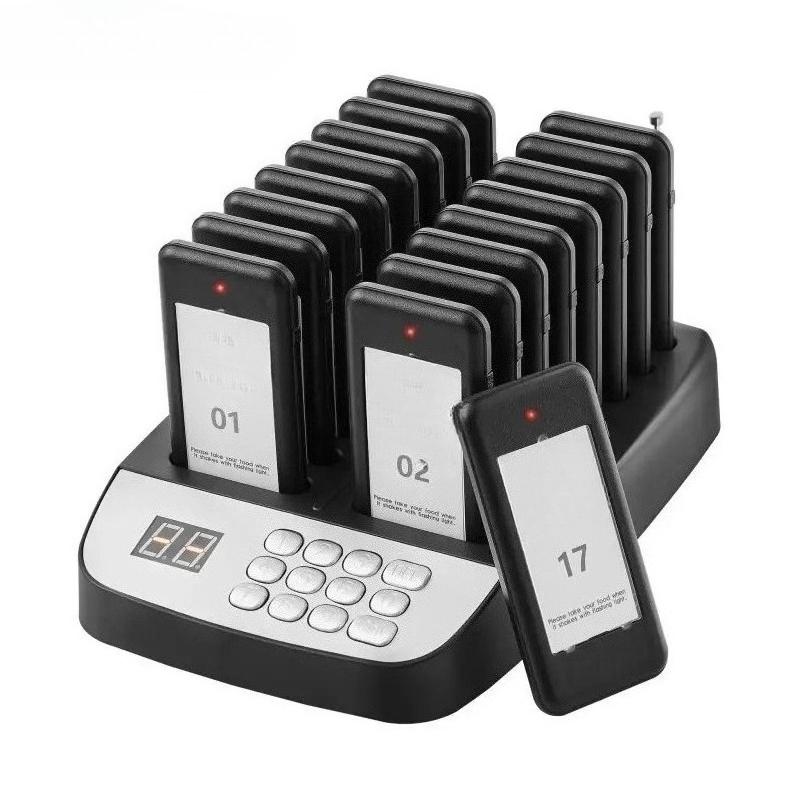 16pcs 500m Long Range Restaurant Pager System Wireless  Lineup Waiting Queue Signal Guest Customer Calling Beepers