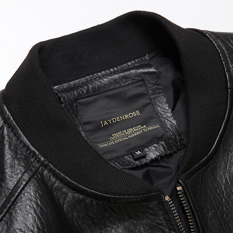 New Spring and Autumn Style Haining Genuine Leather Leather Jacket Men's Short Soaked Leather Sheepskin Baseball Suit Leather Jacket