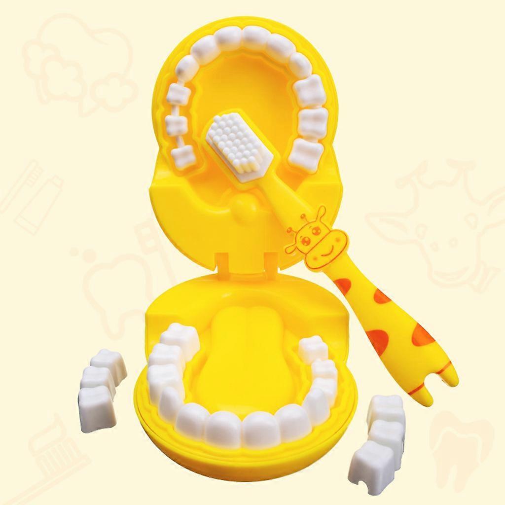 Dental Mold Toy for w/ Giraffe Teeth Mold & Teeth-brush Realistic Pretend for Play Toy Kids & Toddler Educational Teachi