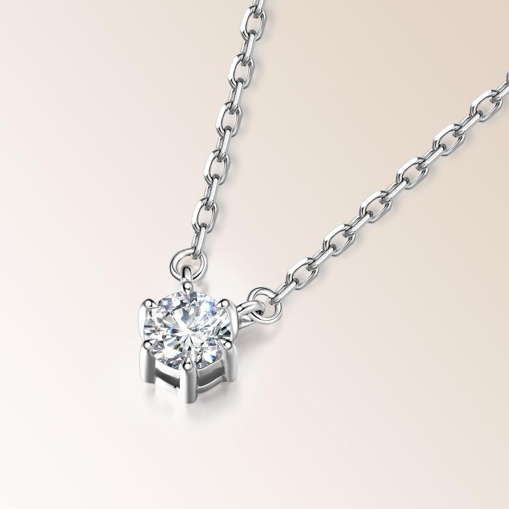 FANCIME Diamond Necklace for Diamond Sterling Perfect for and Gift Wrapping Women, 0.3ct Lab-Grown (DEF/VS), Silver, 6-Prong Setting, Classic,