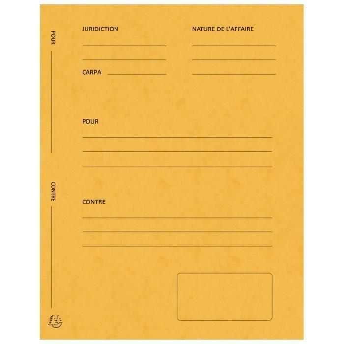 Pack De 25 Chemises Avocat Imprimées Plaidoirie 25x32 Cm 265g Jaune