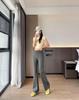 2026 Spring/Summer High-Waisted Tummy-Control Micro-Flare Yoga Pants: Butt-Lifting, Breathable, Casual Wear.