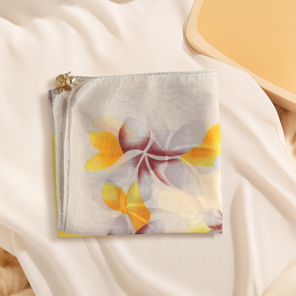 Women Magnetic Buckle Necklace Pendant Summer Spring Printed Necklace Accessories Chiffon Silk Scarf Mother's Day Gifts Fashion