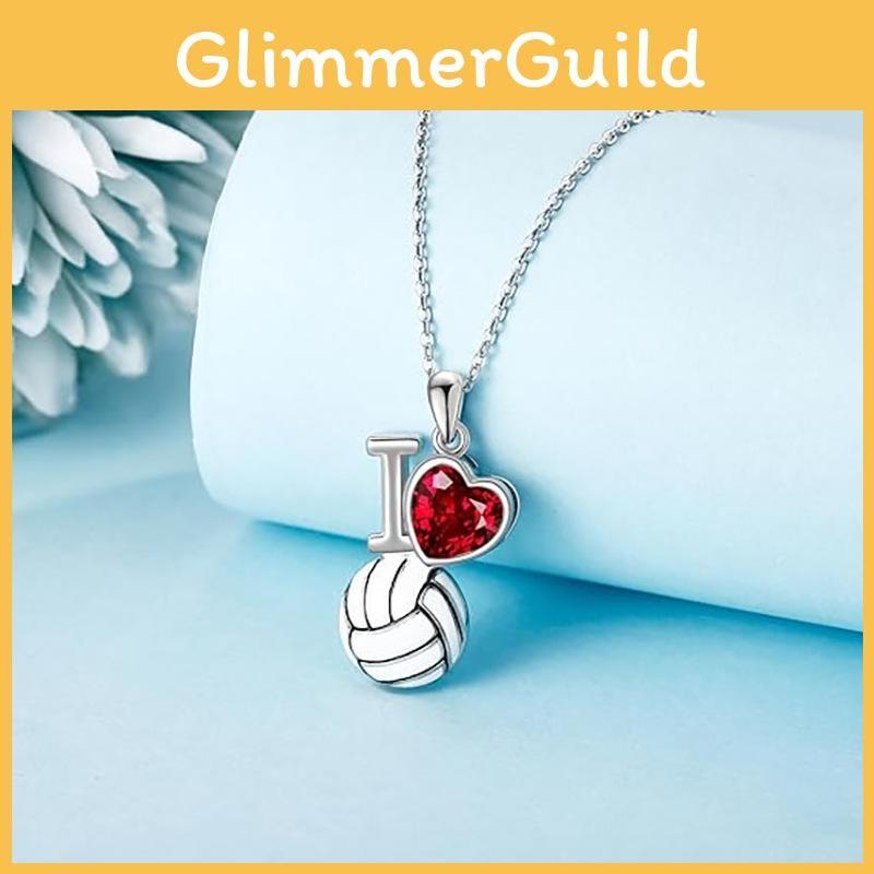 I Volleyball Love Geometric Heart Jewelry Rhinestones Alloy Finish Trendy Women