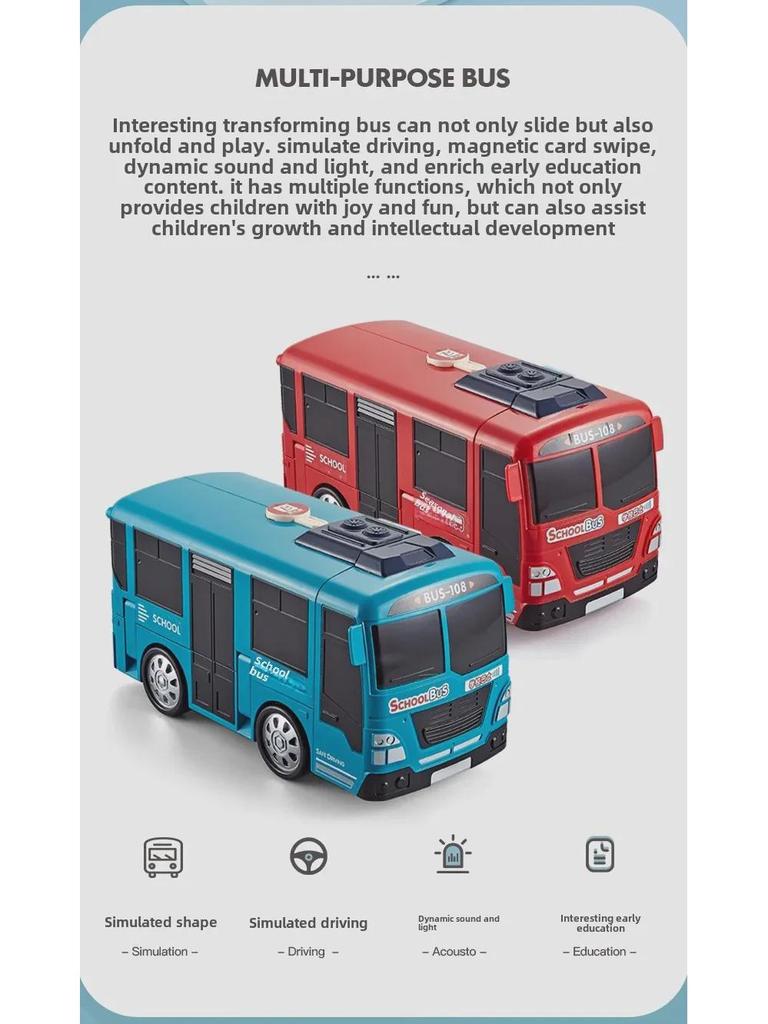 Baolexing 5811 Children's Educational Steering Wheel Toy - Transformable Bus Design for Boys