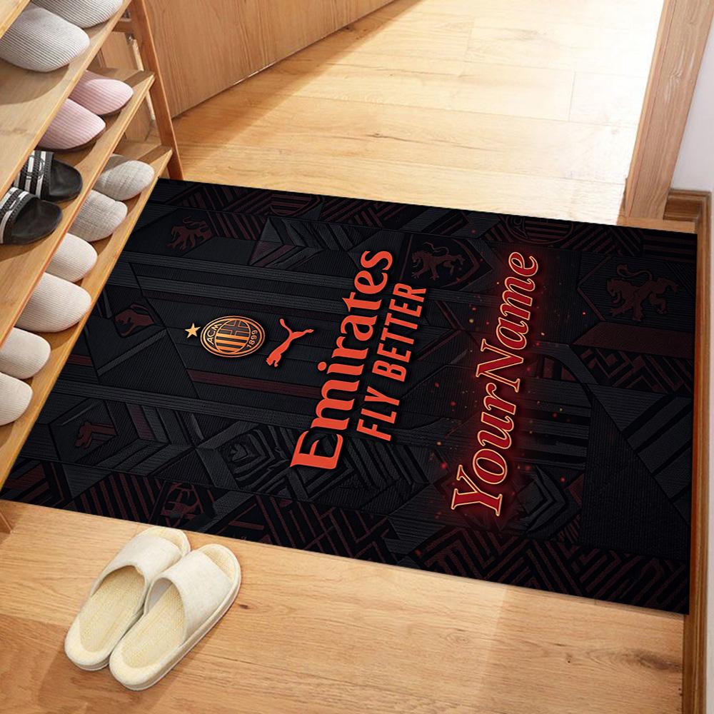 Ac Milan Personalized Text Carpet Suitable for Dining Room Kitchen Study room Living Rooms Anti-slip Rug Decorate Offices