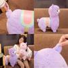 Peluche Grande y Lindo de Alpaca para Niñas, Suave y Abrazable, Muñeco de Cordero Relleno con Relleno de Algodón PP para Dormir o Abrazar, Rosa, Blanco y Morado