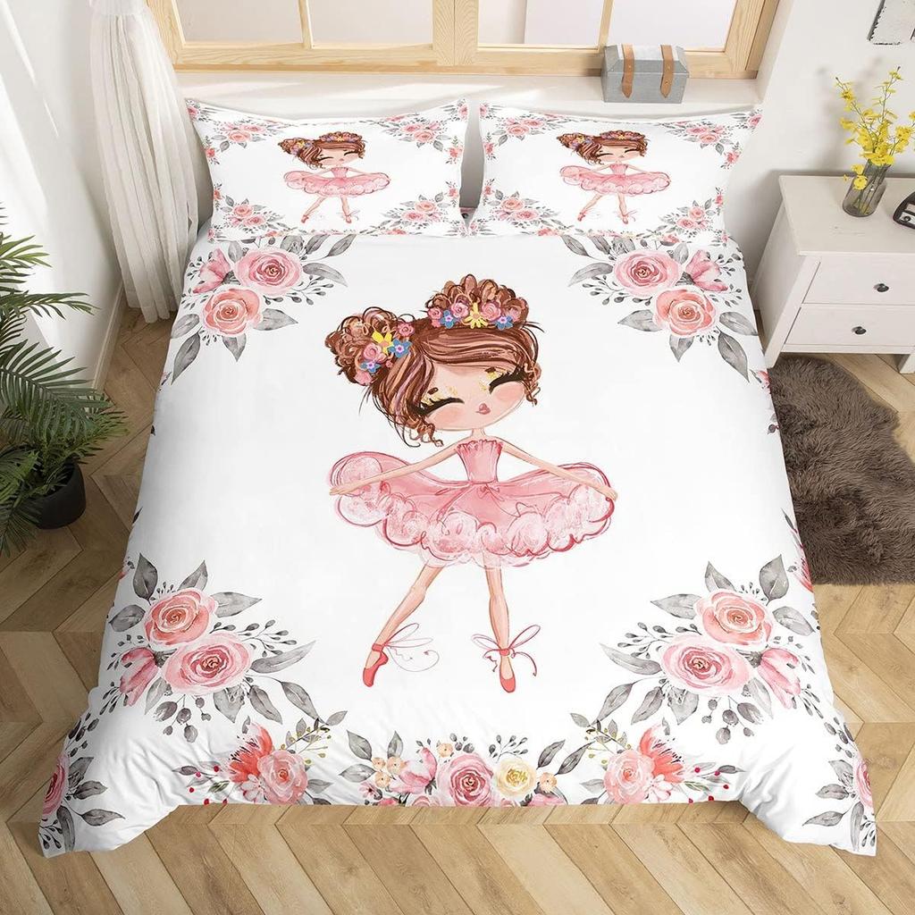 Comforter Gymnastics Gymnast Gifts Twin For Girls Teens Womengymnastics Lover Comforter Dancer Silhouette Bedding Set