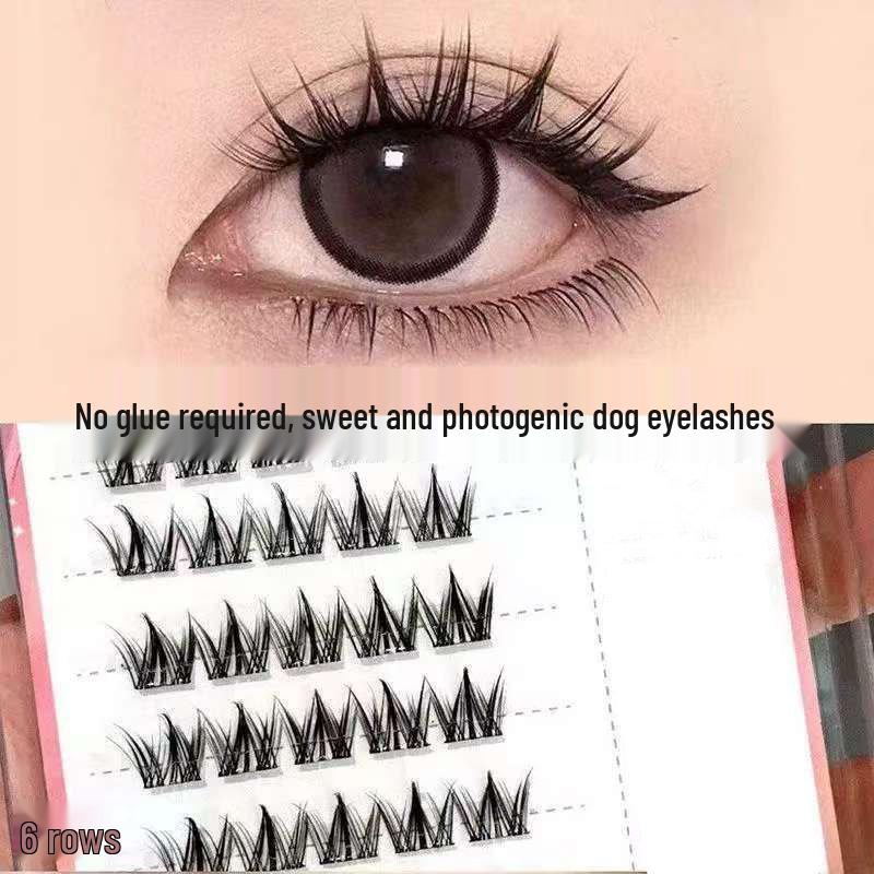 

Самоклеящаяся милая палетка для ресниц с собачкой: Щенячьи глазки, Тонкий стебель, Клей не нужен - Идеальный новогодний подарок 3 Clusters