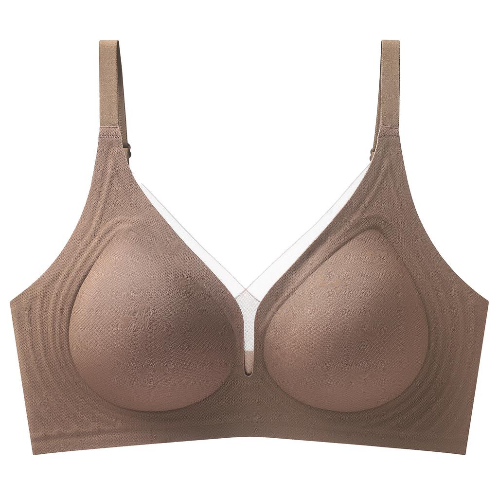 Tight-free Bra Women's Comfortable Seamless Underwear Gathering Bra Breast Retraction Invisible Bra Push Up Bra