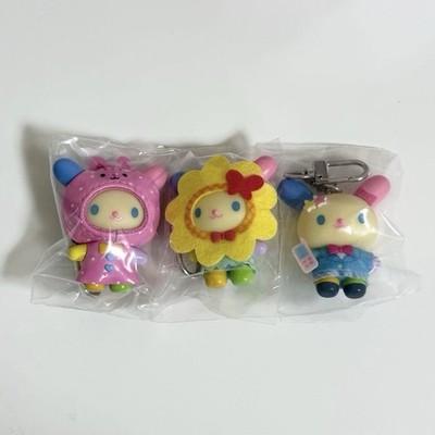 Sanrio UshaHana Chibitto Keychain Set 3 Raincoat Forest Friends Official Japan