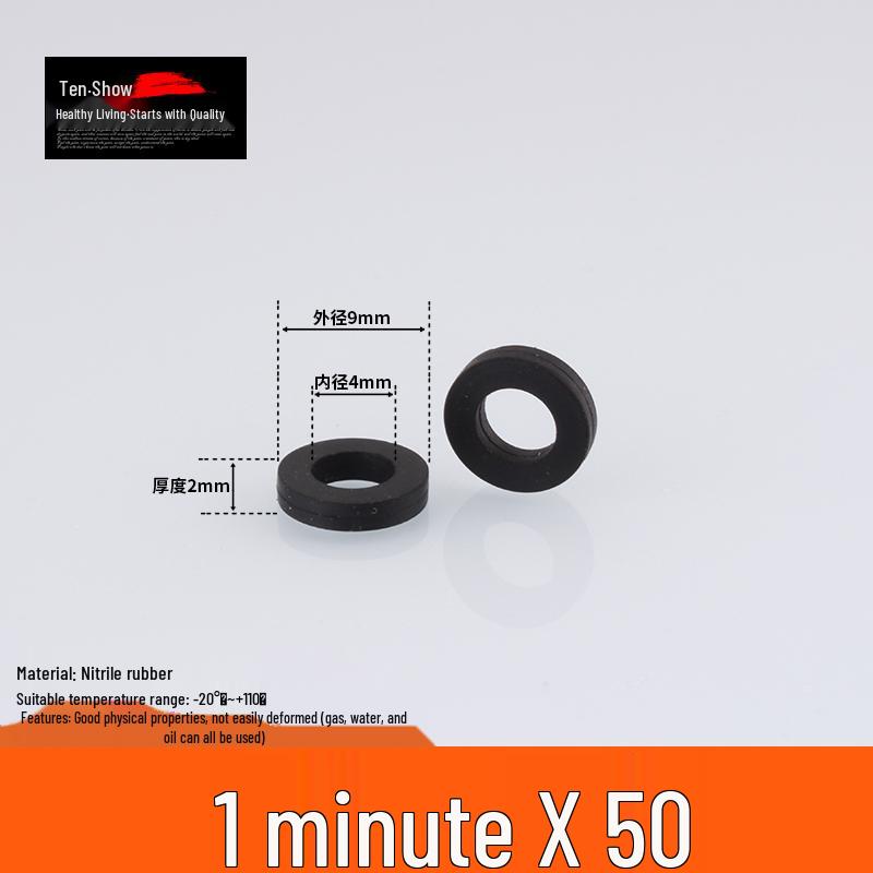 4-6 Minute Silicone Waterproof Gasket Seal for Water Heaters & Showers - Black Nitrile Rubber, Thickened Flat Washer