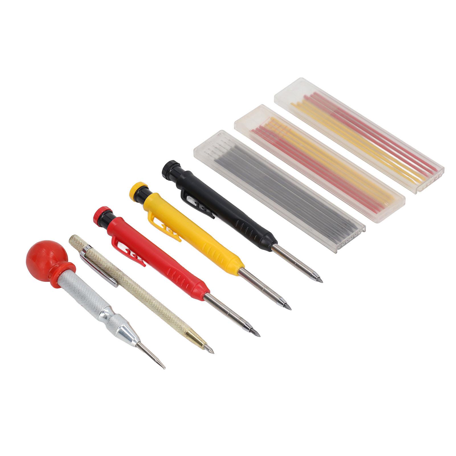 

Набор плотницких карандашей Карбидный разметочный карандаш со стержнями Центровой керн Точилка Инструмент для деревообработки