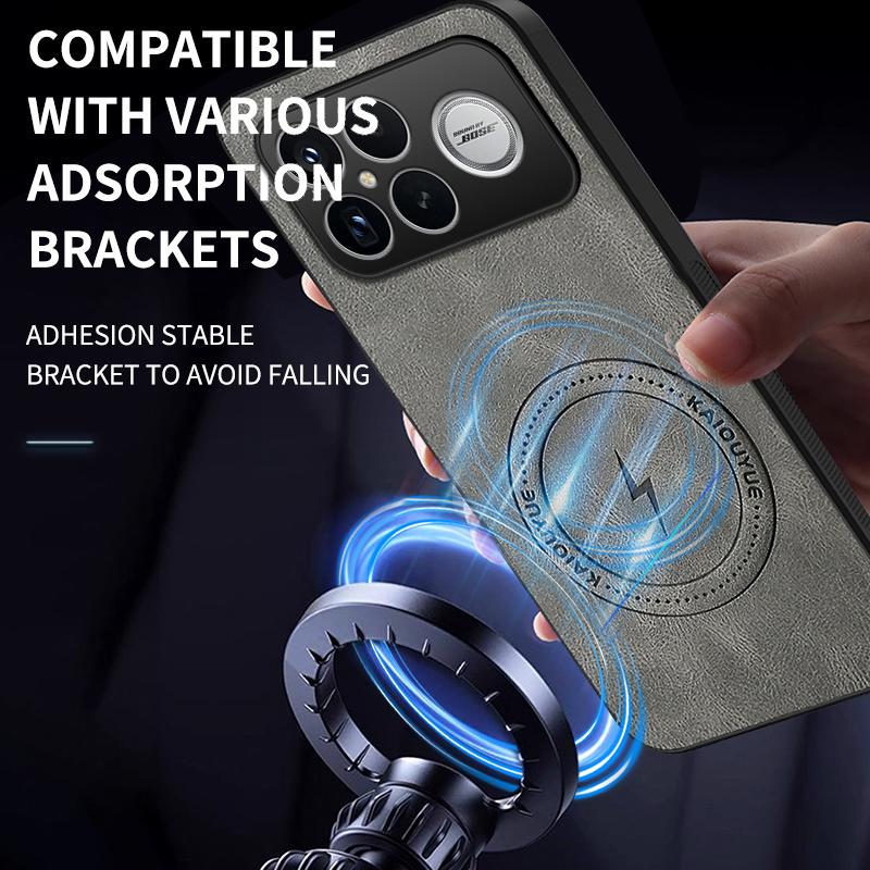 For Xiaomi Redmi K90 Pro Max 5G/Poco F8 Ultra Magnetic Case WANLONFENG SD1 Series Nappa Texture PC TPU Phone Cover