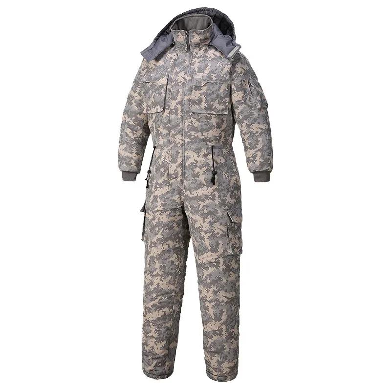 

Winter Waterproof Jumpsuit Men Women One-Piece Ski Down Parka Jumpsuit Outdoor Sports Camouflage Jacket Warm Hooded Overalls height185