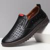Hollow Mesh Shoes Summer Men's Sandals Hollowed Leather Shoes Soft Leather Cool Leather Shoes Breathable Hole Shoes Middle-aged Dad Men's Shoes