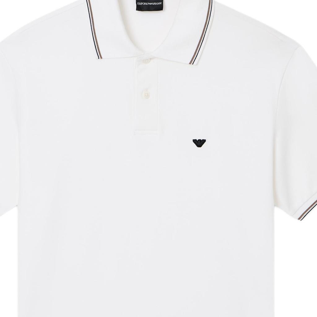 Emporio Armani Striped Logo Cotton Embroidered Short Sleeve Polo Shirt Men Tops EM004607-AF23090-U0003