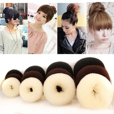 Women Headband Hair Ties Hair Band Meatball Type 3 Sizes Hairdressing Ring Style Dispenser Buns Head Tool Hair Ring Headband