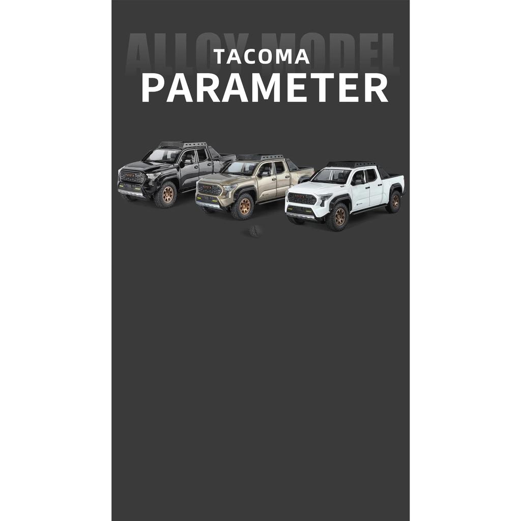 1/24 Toyota Tacoma Picku Wagon Alloy Model Car Toy Diecasts Casting Sound and Light Car Toys for Children Vehicle
