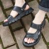Sandals Men's 2025 Summer New Men's Cowhide Middle-aged and Elderly Dad Soft Sole Casual Black Beach Cool Slippers