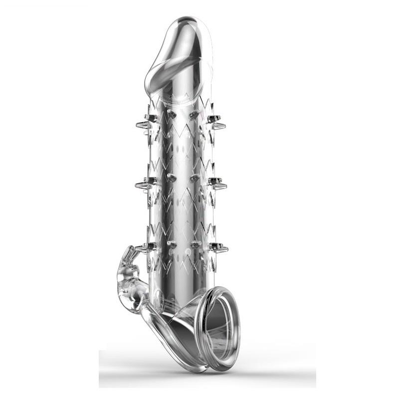 Reusable Penis Sleeve Penis Enlargement Condoms Extender Male Cock Sex Toy Spikes Realistic Dildo Sleeve Adult Sex Products For Men