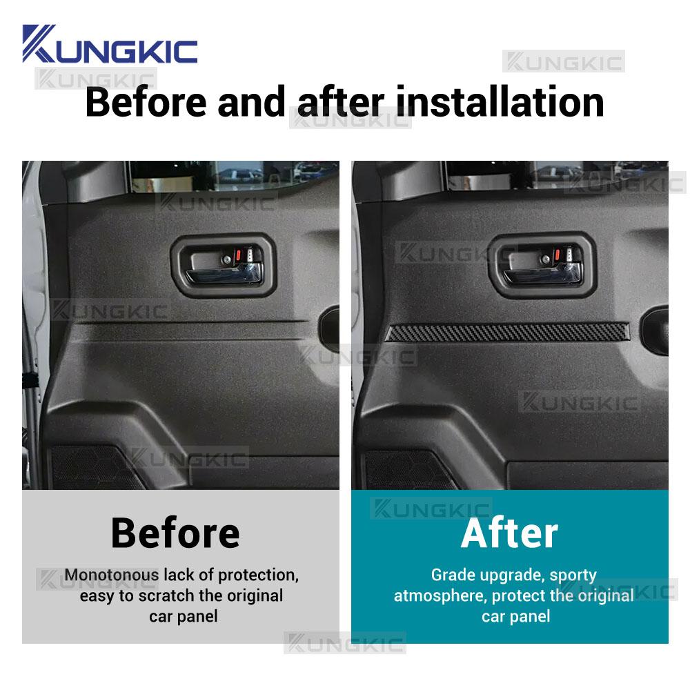 For Suzuki Jimny JB74 JB64 2019 2020 2025 2025 2025 2025 2025 Real Soft Carbon Fiber Sticker LHD RHD Car Door Decor Trim