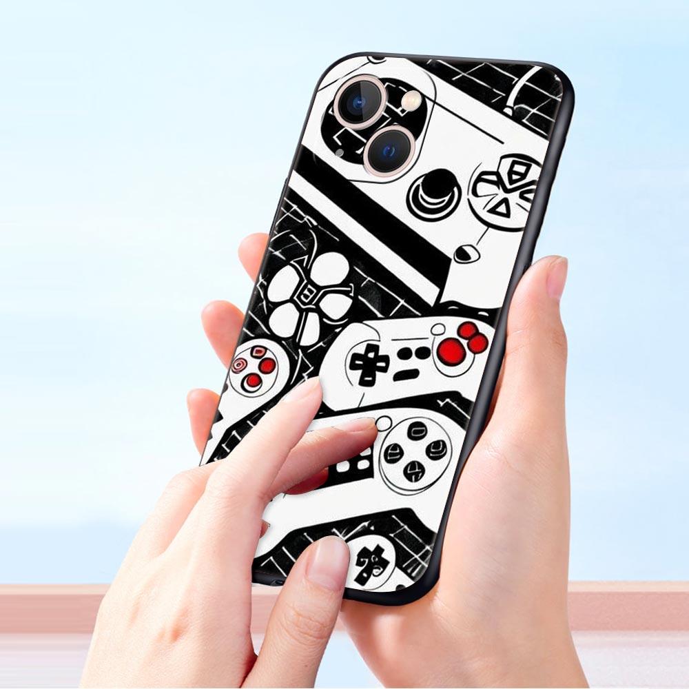 Game Controller Graphic Phone Case Cover for iPhone 17 16 15 14 13 12 11 Pro Max 17 Air Plus Shockproof Soft TPU Shell Funda Bag