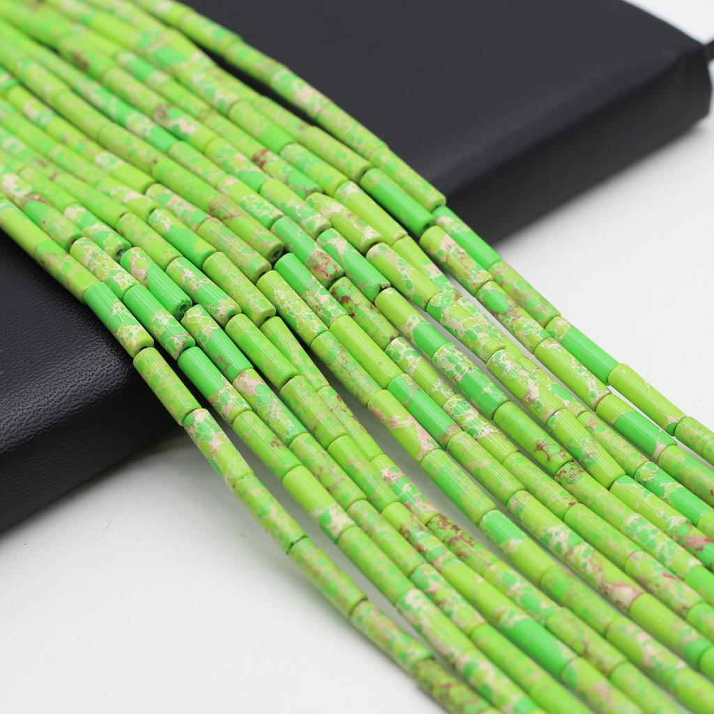 1String, Natural Stone Beads, Boho Handmade Cylindrical Beads, 0.4×1.3cm, for DIY Necklace, Bracelet Anklet Accessories, Jewelry Making, Beading 38cm