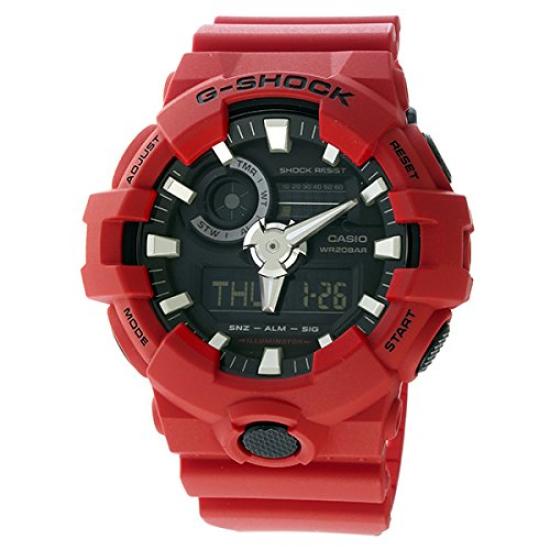 

CASIO G-SHOCK Спортивные мужские аналогово-цифровые часы, Красно-черные, GA-700-4A