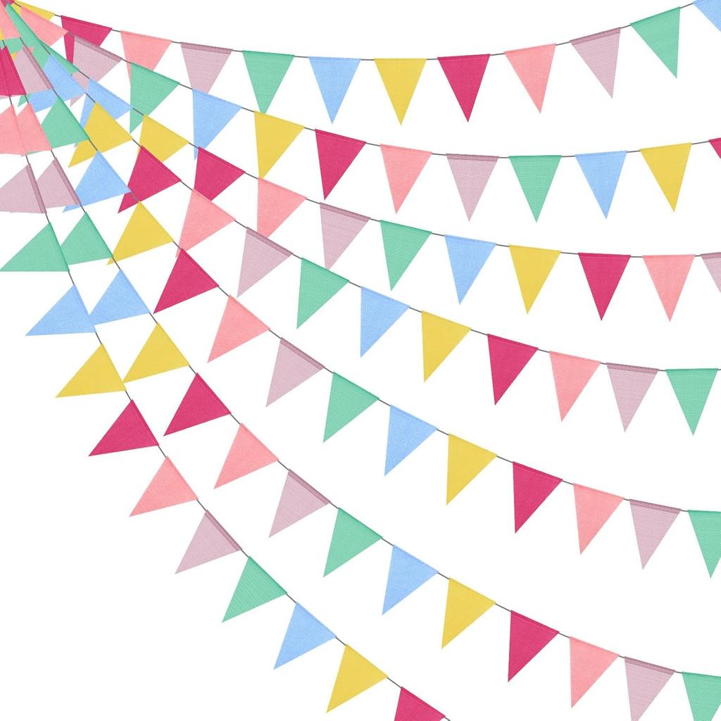 4 Pack Rainbow Pennant Banner, Flags Pennant Banners Triangle Flag for Party Wedding Christmas Birthday Bedroom Decoration