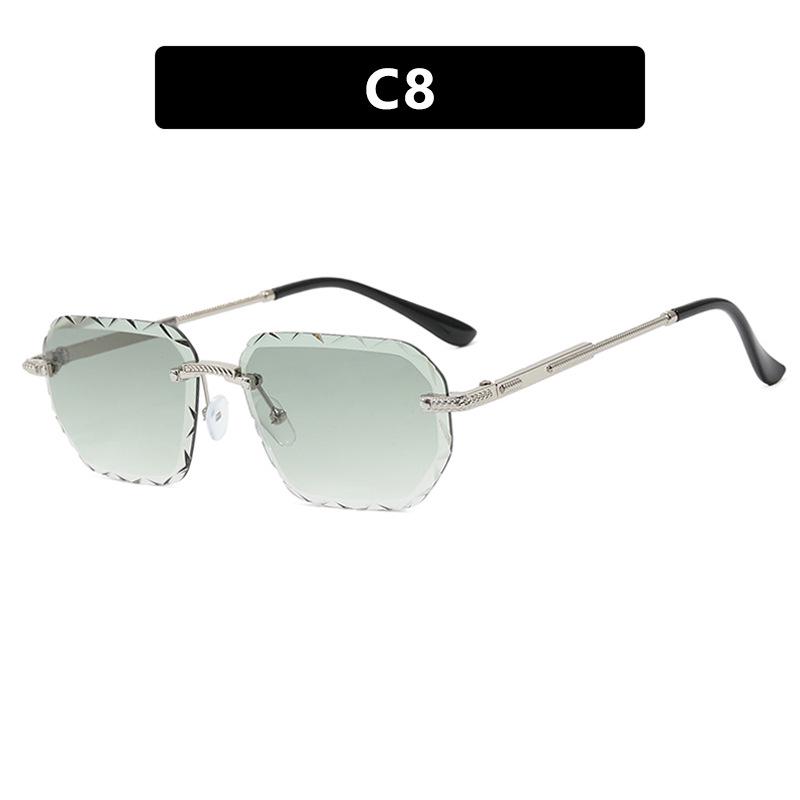 Frameless Square Small Women's Metal Sunglasses - European & American Trendy Street Style
