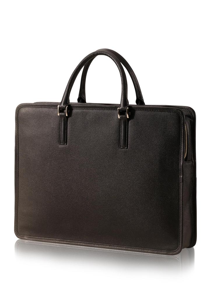 Leather Business Bag Original Genuine Cow Compatible with Free Double Chuck [Business Factory] (Square) Water-Repellent Leather, Leather, Unisex,