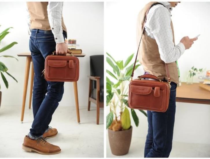 Lagard Aoki Kaban Leather Shoulder Bag for Men [NEVADA No. 5076]