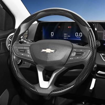 Suitable for Carbon Fiber Texture Steering Wheel Cover with Segmented Quick-Release Design, Durable, for Silverado, Equinox, Trax, Tahoe