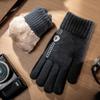 Thickened Plush Touch Screen Gloves Cold Proof Driving Gloves Fashion Knitted Gloves  Men