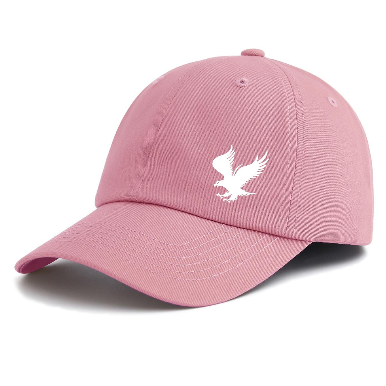 

1pc EAGLE Print Baseball Cap for Adults,Minimalist Retro Style Casual Soft Adjustable Dad Hat,Perfect As Gift рожевий