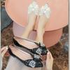 Women Flat Diamond Bow Shoes Women Autumn Fashion Breathable Work Shoes Ladies Casual Outdoor Ladies Pointed Shallow Big Size 43