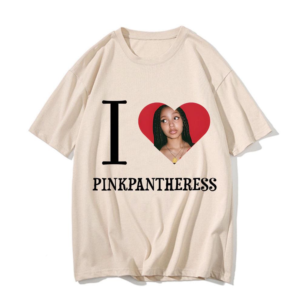 I LOVE PINKPANTHERESS Painting T-shirt Men Woman Clothes Harajuku Loose Fashion T Shirts Cotton Short Sleeve Casual T-shirts
