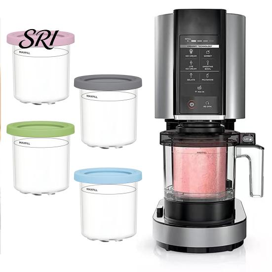 Tazza per Gelato NC300 Ninja Creami Compatibile con Serie NC299AM NC300s NC301 Contenitore Trasparente Ermetico Riutilizzabile Ricambio Lavabile in Lavastoviglie