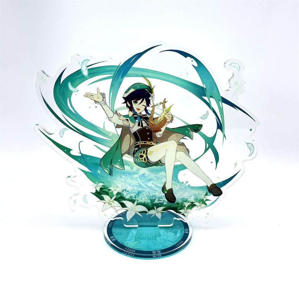 Anime Figure Genshin Impact Furina Arlecchino Xiao Yae Miko Yelan Acrylic Stand Model Board Desk Decor Standing Sign Fans Present