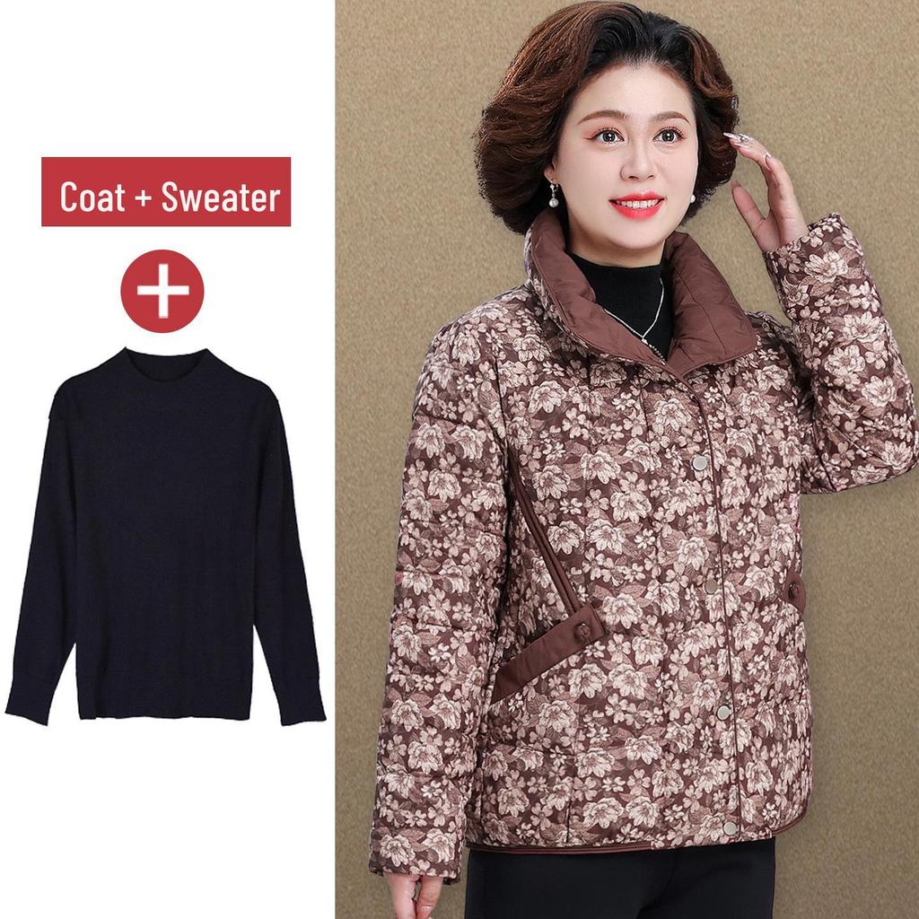 Women's 2025 Winter Down Jacket - New Style for Middle-Aged and Elderly - Stylish Cotton-Padded Petite Outerwear for Mothers