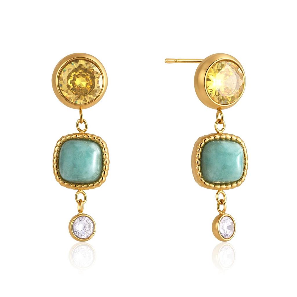 Wanxing 18K Gold Tassel Earrings: European & American Niche Design Stainless Steel Ear Ornaments for Women